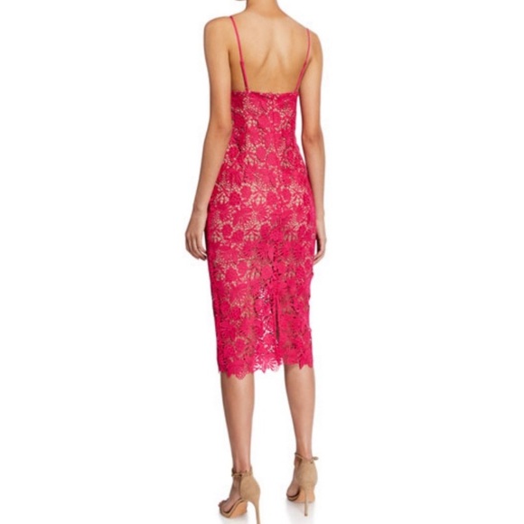 Bardot Tayla Pink Lace Cocktail Midi Dress NWT - Picture 2 of 8